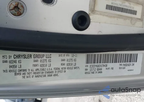 2012 Dodge Challenger Sxt from USA, damaged, VIN 2C3CDYAG0CH170438